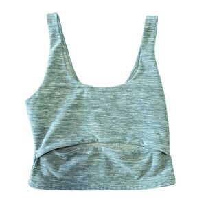 Victoria Sport Athletic Tank Heathered‎ Green Cutout Crop Top